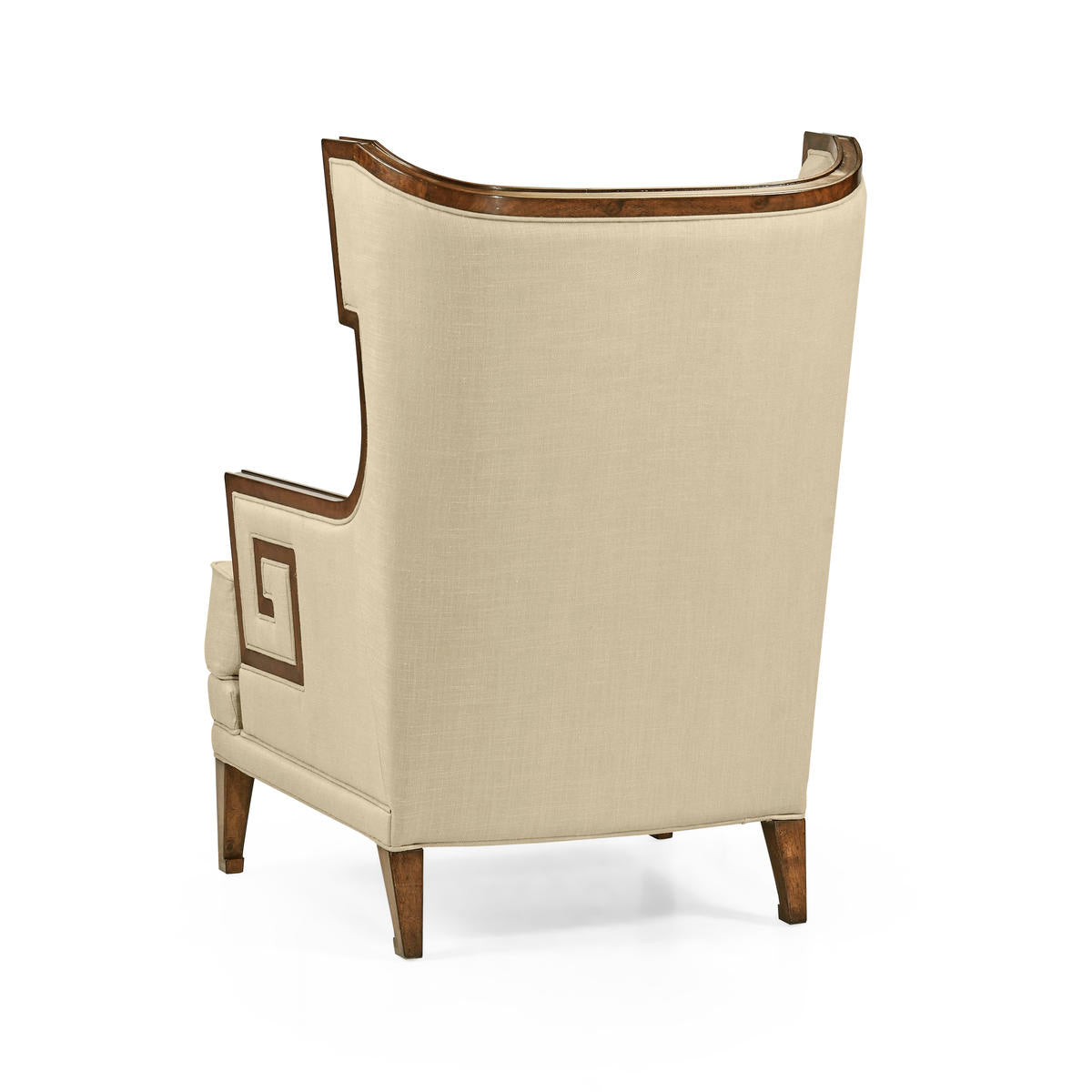 Jonathan Charles Biedermeier Greek Key Walnut Occasional Chair