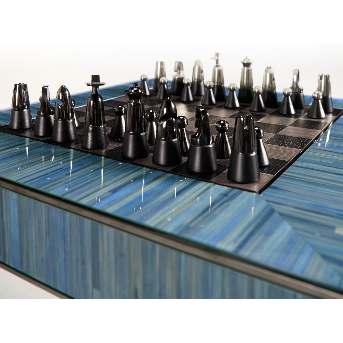 Jonathan Charles Sapphire Straw Game Table