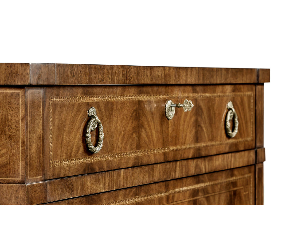 Jonathan Charles Empire Style Walnut Three Drawer Chest