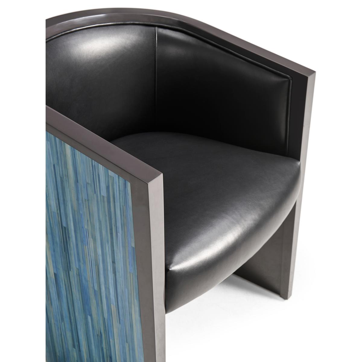 Jonathan Charles Sapphire Straw Barrel Chair