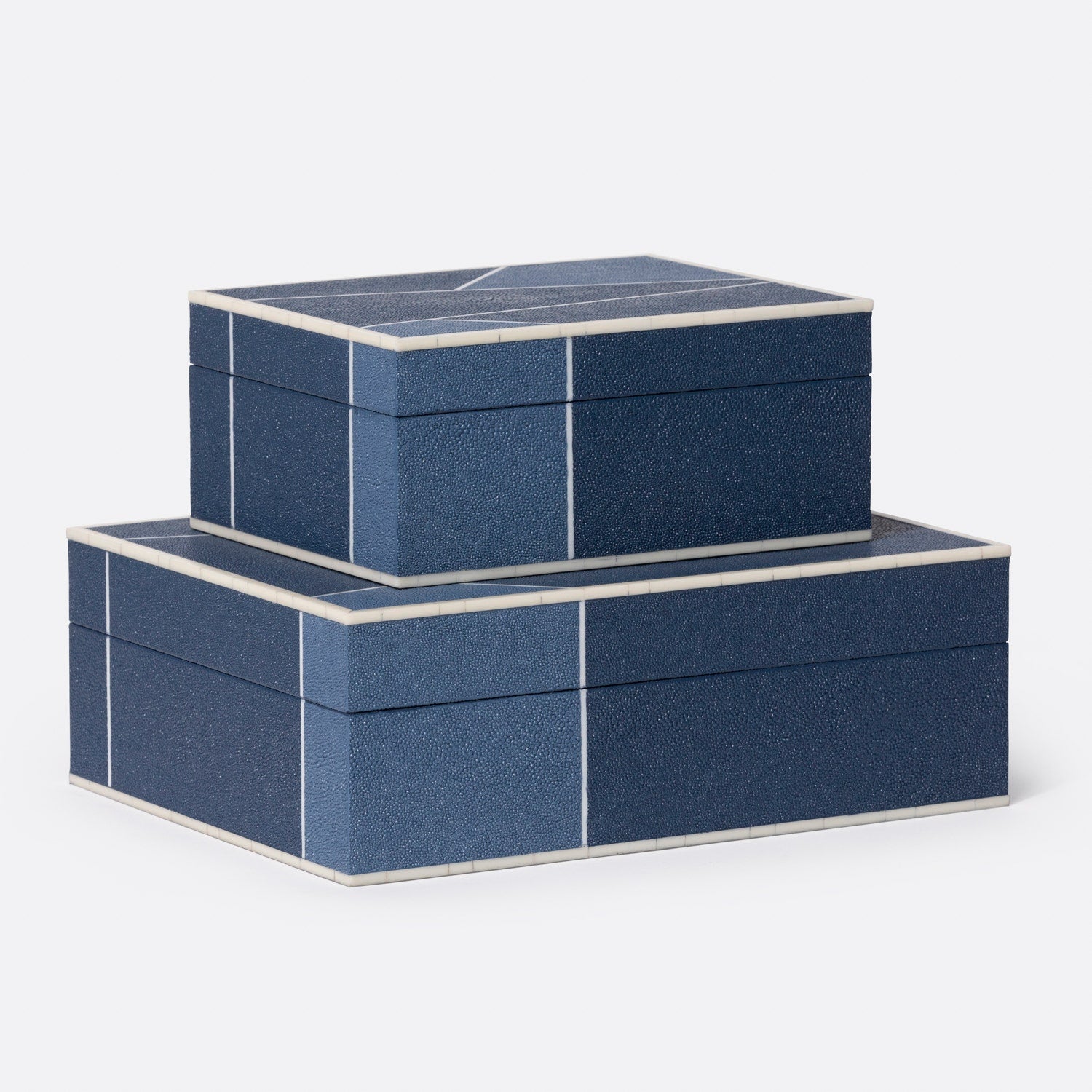 Breck Faux Shagreen Box - Set of 2