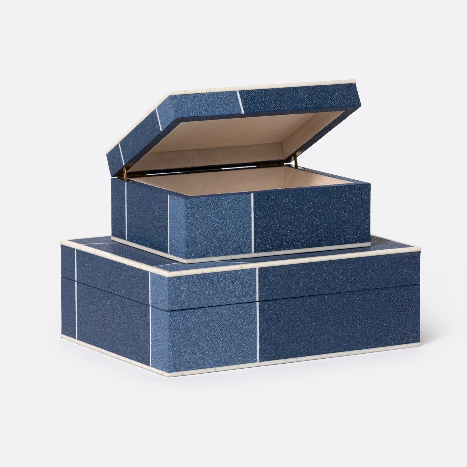 Breck Faux Shagreen Box - Set of 2
