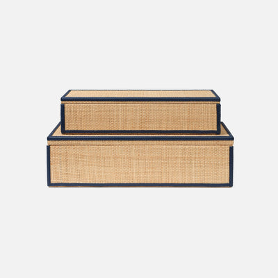 Hammet Natural Raffia Decorative Box - Set of 2