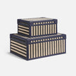 Sawyer Jute & Leather Box - Set of 2