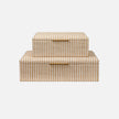 Winslow Striped Raffia Box - Set of 2