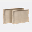 Winslow Striped Raffia Tray - Set of 2