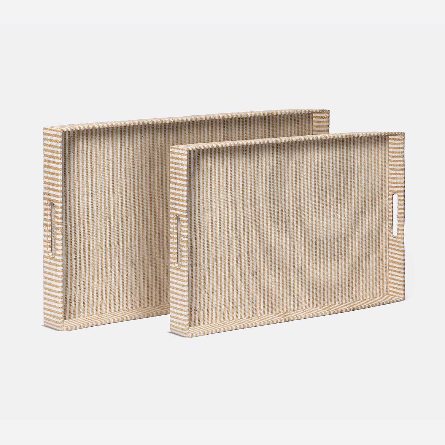 Winslow Striped Raffia Tray - Set of 2