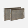 Winslow Striped Raffia Tray - Set of 2