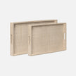 Winslow Striped Raffia Tray - Set of 2