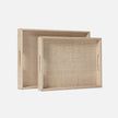 Winslow Striped Raffia Tray - Set of 2