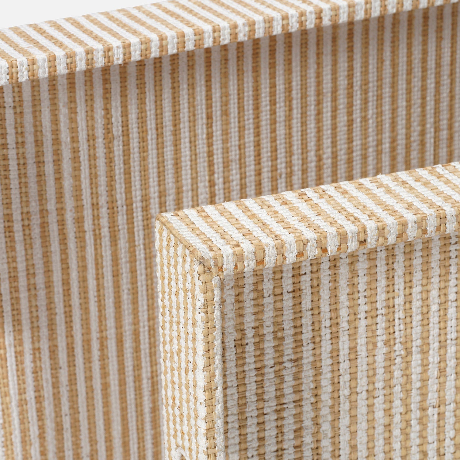 Winslow Striped Raffia Tray - Set of 2