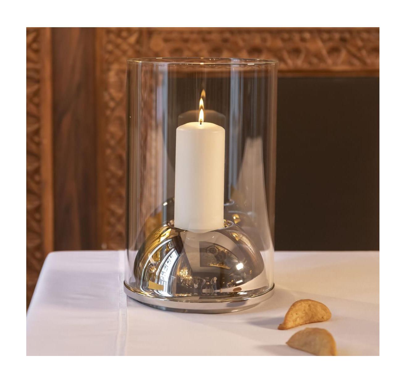 Christofle Oh De Christofle Stainless Steel Hurricane Candle Holder