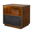 Michael Amini Kayner 1-Drawer Nightstand with LED Lights - Charcoal