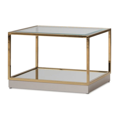 Michael Amini Savannah Breeze Bright Gold Tall Cocktail Table - Set of 2