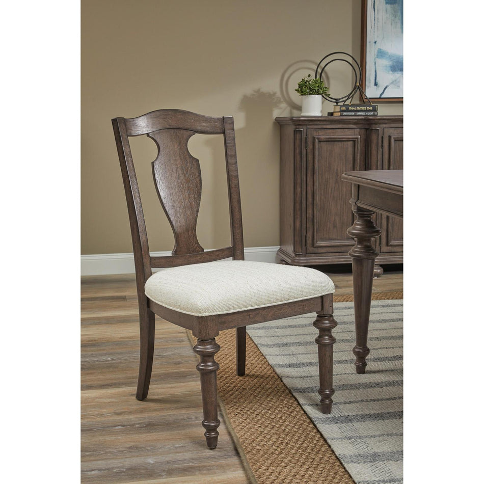 Pulaski Furniture Saddle Creek Timber Brown Wood Back Side Chair Two Pack