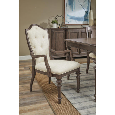 Pulaski Furniture Saddle Creek Timber Brown Upholstered Arm Chair Two Pack