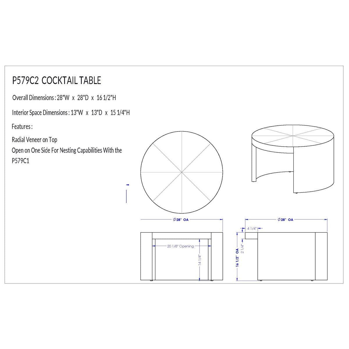 Vanguard Creston Cocktail Table II
