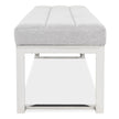 Michael Amini Tulip Accent Bench - Gray/Chrome