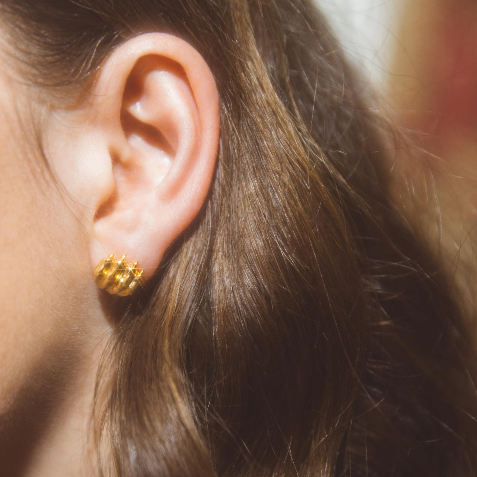 Christofle Patte de Lion Gilded Stud Earrings