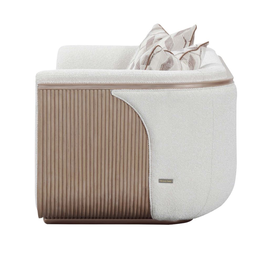 Michael Amini West Kensington Loveseat - Buff/Seal Salt Caramel