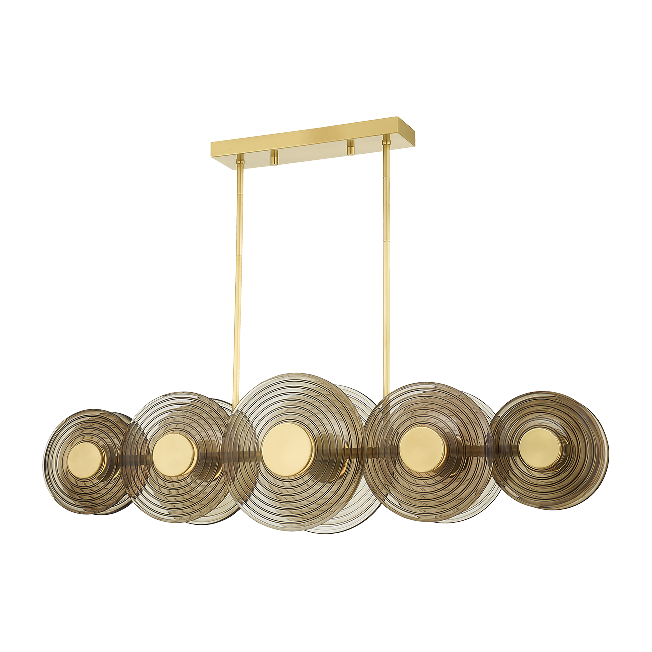 Hudson Valley Lighting Griston 10 Light 53 inch Aged Brass Island Light Ceiling Light