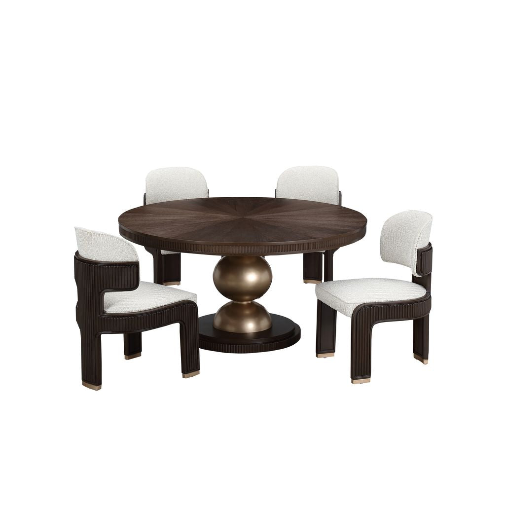 Michael Amini West Kensington Round Dining Table - Medium Espresso