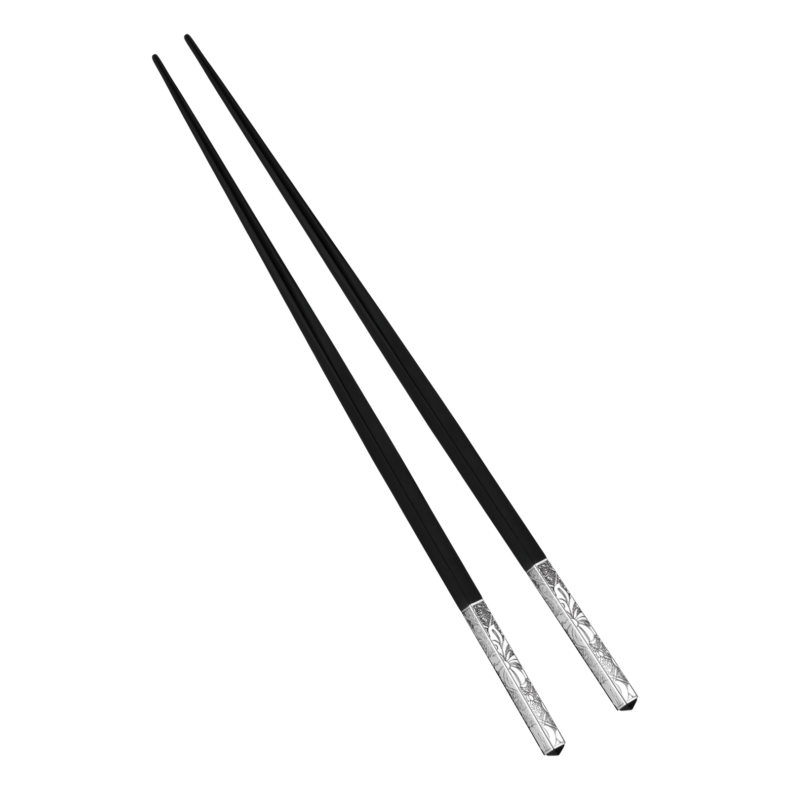 Christofle Jardin d'Eden Silver Plated Black Japanese Chopsticks