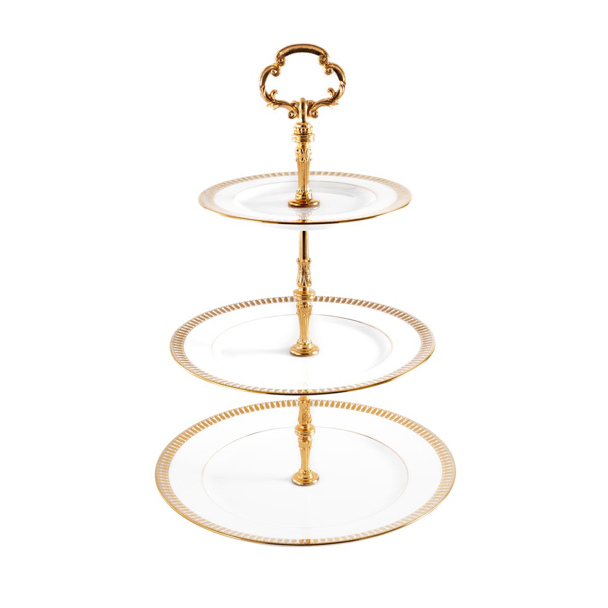 Haviland Plumes 3 Tier Cake Plate
