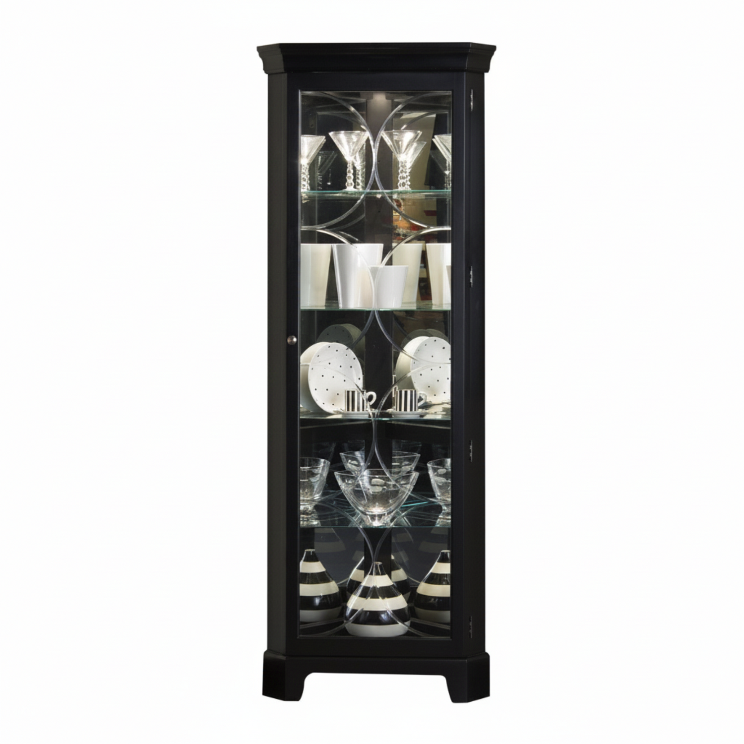 Pulaski Furniture PFC Curios Lighted Curio 4 Shelf Corner Cabinet