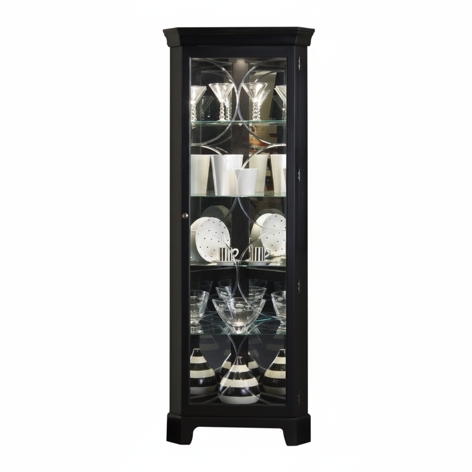 Pulaski Furniture PFC Curios Lighted Curio 4 Shelf Corner Cabinet