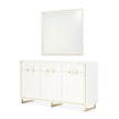 Michael Amini Palm Gate Sideboard with Mirror - Cloud White
