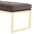 Michael Amini Dahlia Velvet Accent Bench - Chocolate/Gold