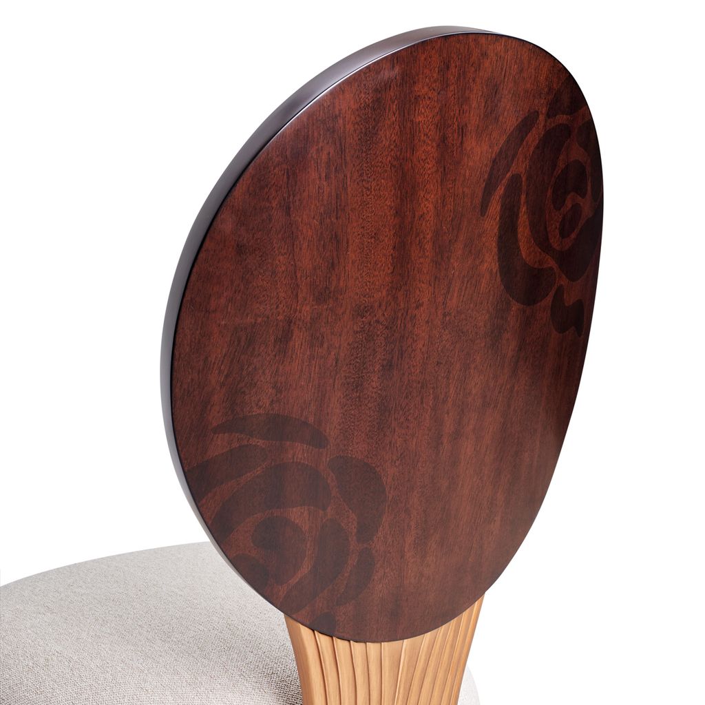 Michael Amini Camellia Field Linen/Warm Pecan Dining Side Chair - Set of 2