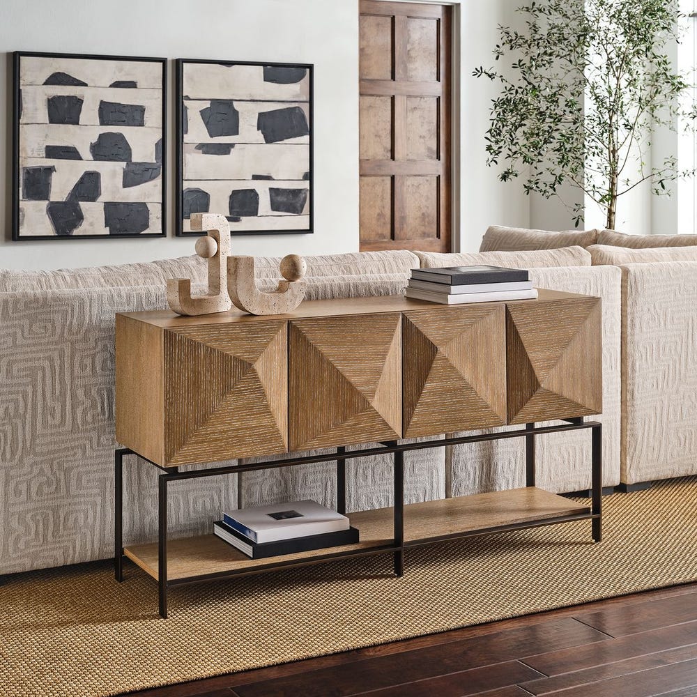 Uttermost Trapezoid 4 Door Cabinet