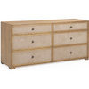 TOV Furniture Laurentis Light Taupe Suede and Wood Drawer Dresser