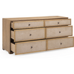 TOV Furniture Laurentis Light Taupe Suede and Wood Drawer Dresser