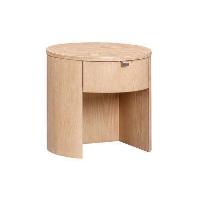 TOV Furniture Marlow 19" Wood Round Nightstand With Drawer