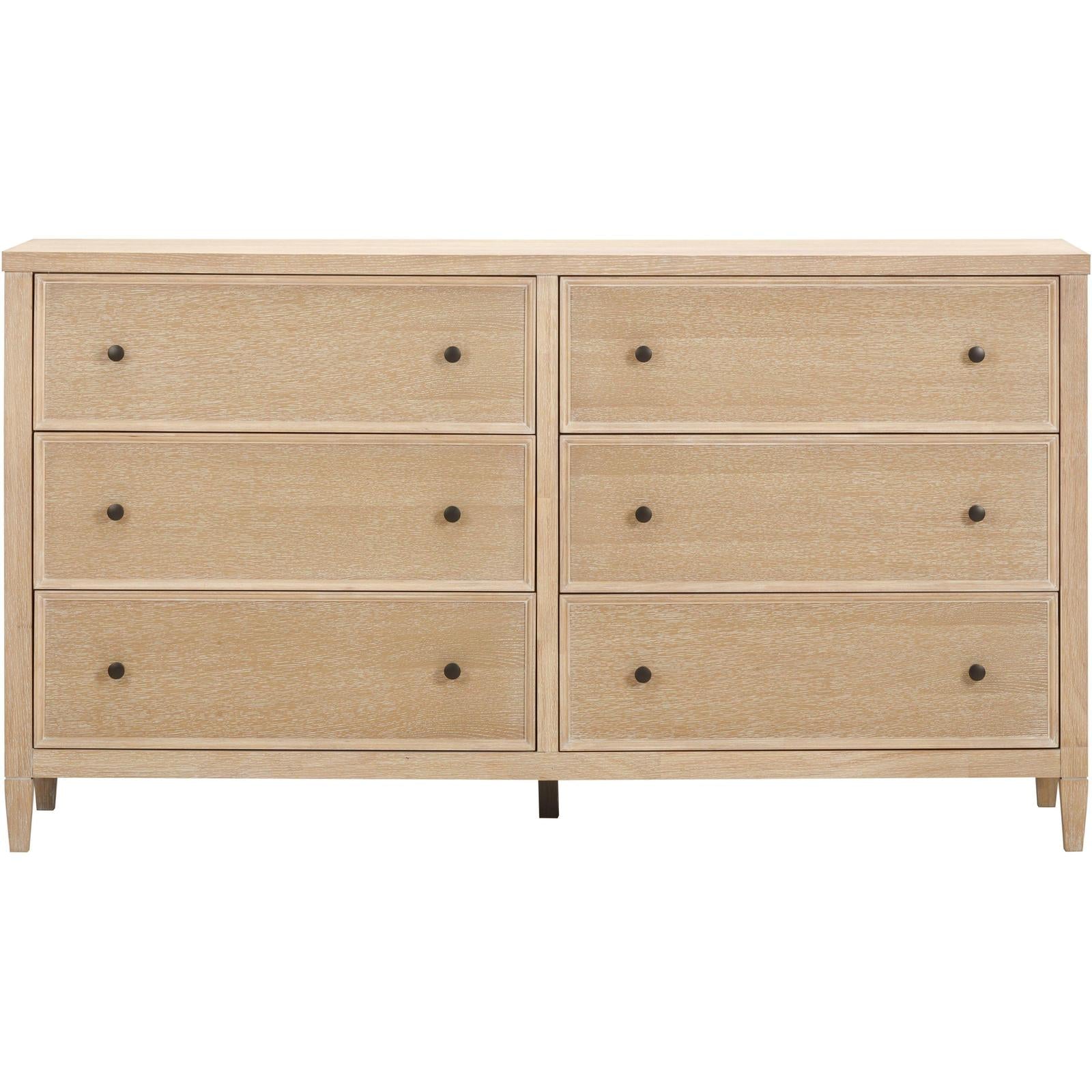 TOV Furniture Bristol Park Whitewashed Oak Wood Drawer Dresser