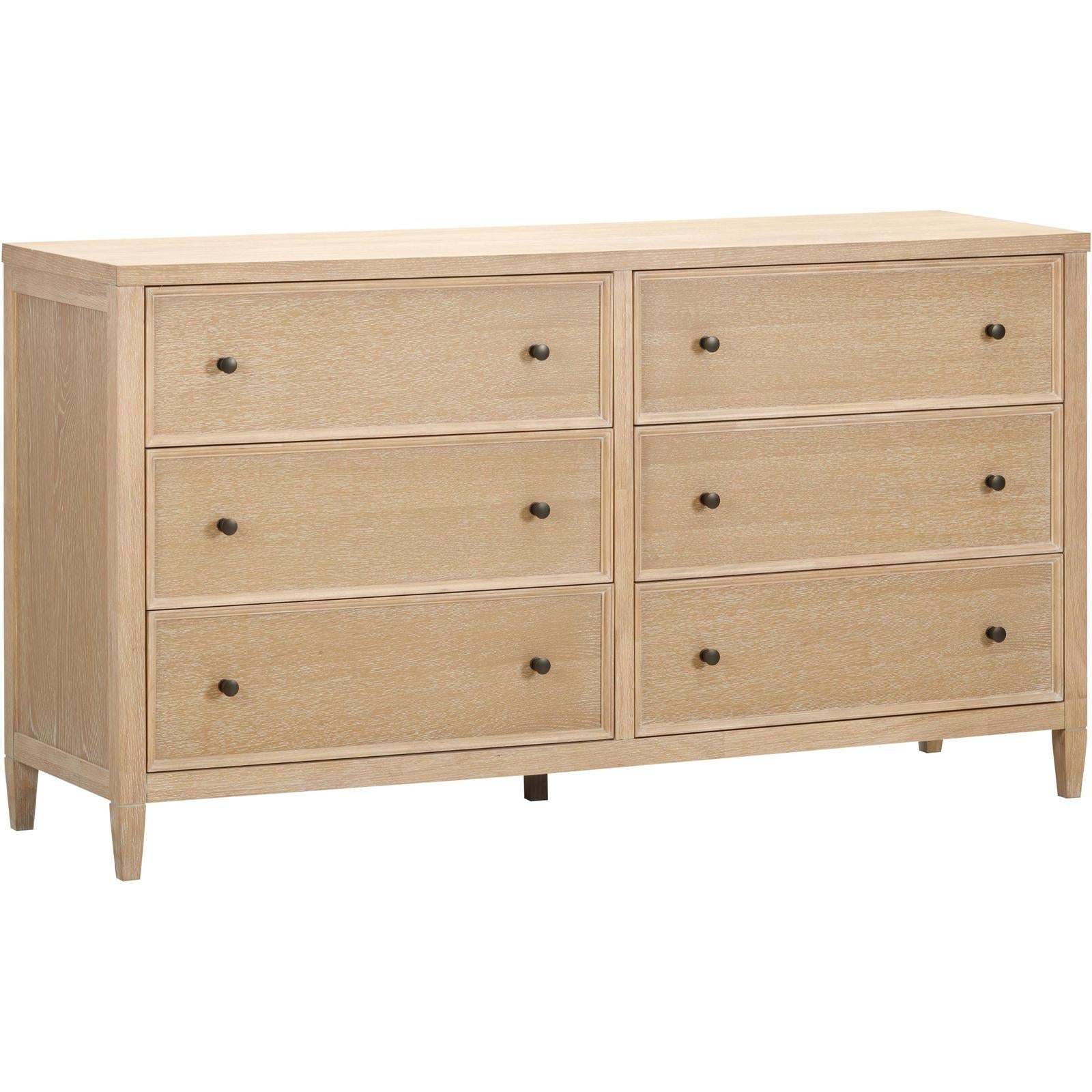 TOV Furniture Bristol Park Whitewashed Oak Wood Drawer Dresser