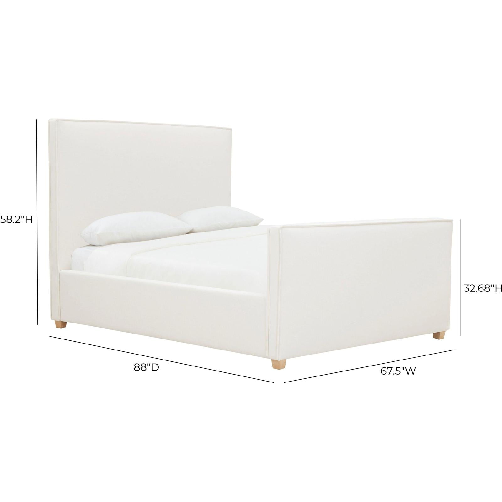 TOV Furniture Bristol Park Ivory Contract-Grade Fabric Upholstered Bed