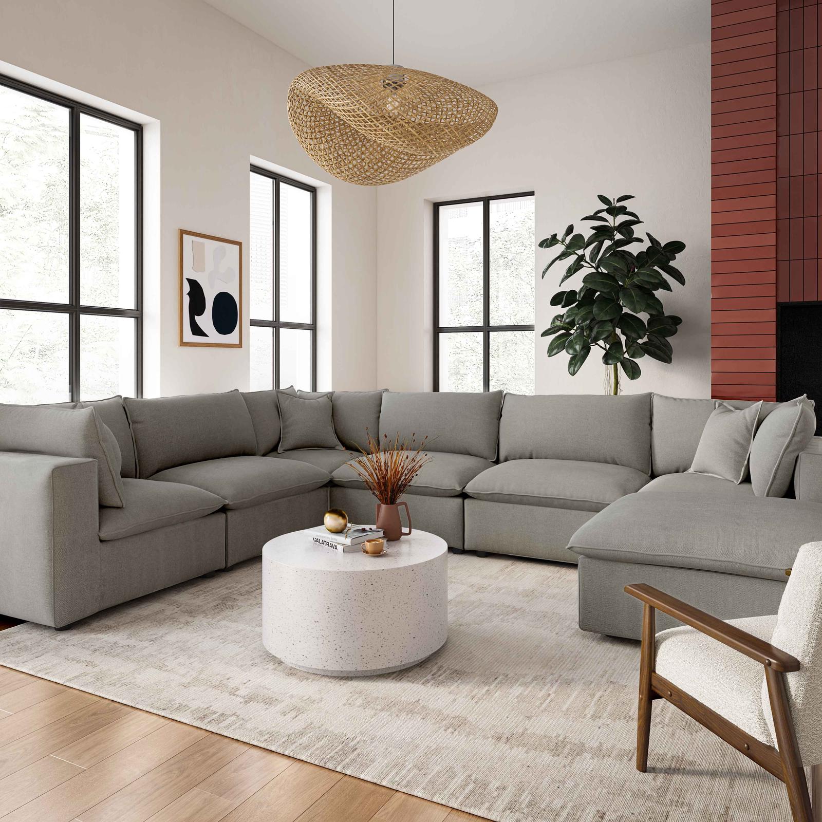 TOV Furniture Cali 7-Piece Performance Fabric Modular Large Chaise Sectional