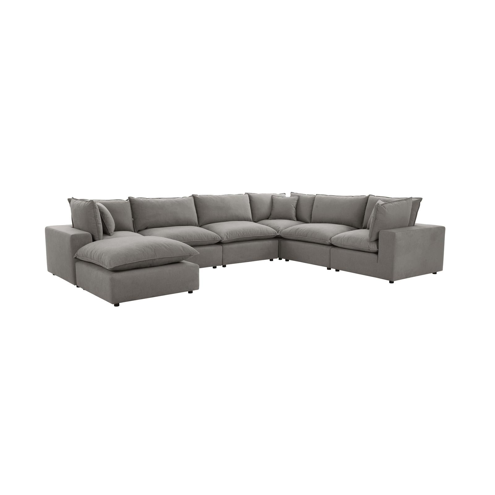 TOV Furniture Cali 7-Piece Performance Fabric Modular Large Chaise Sectional
