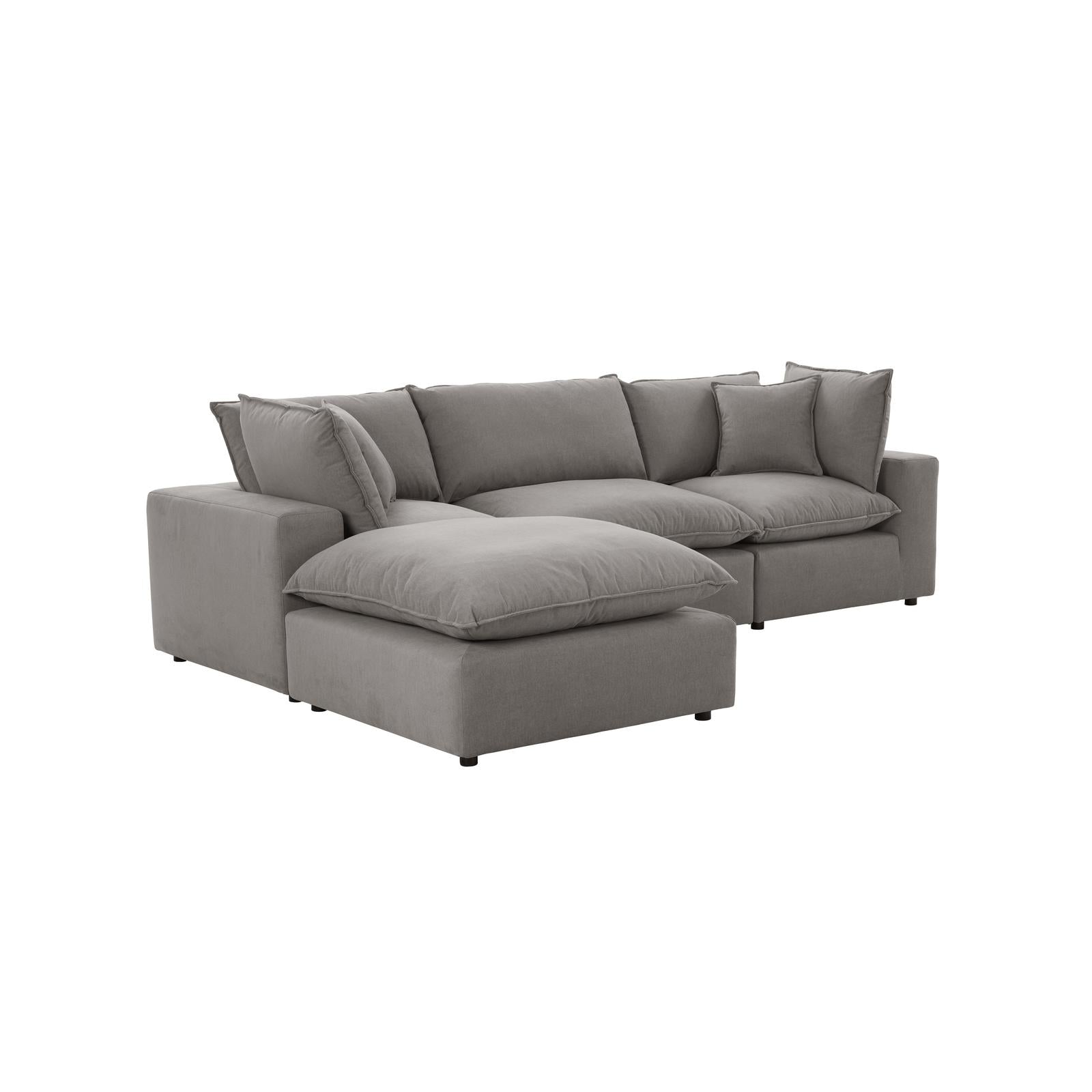 TOV Furniture Cali 4-Piece Performance Fabric Modular Sectional