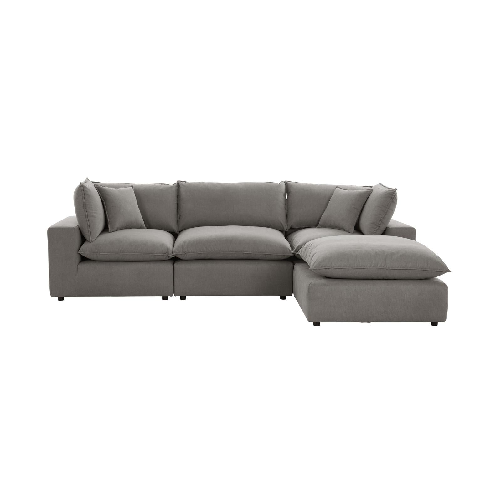 TOV Furniture Cali 4-Piece Performance Fabric Modular Sectional