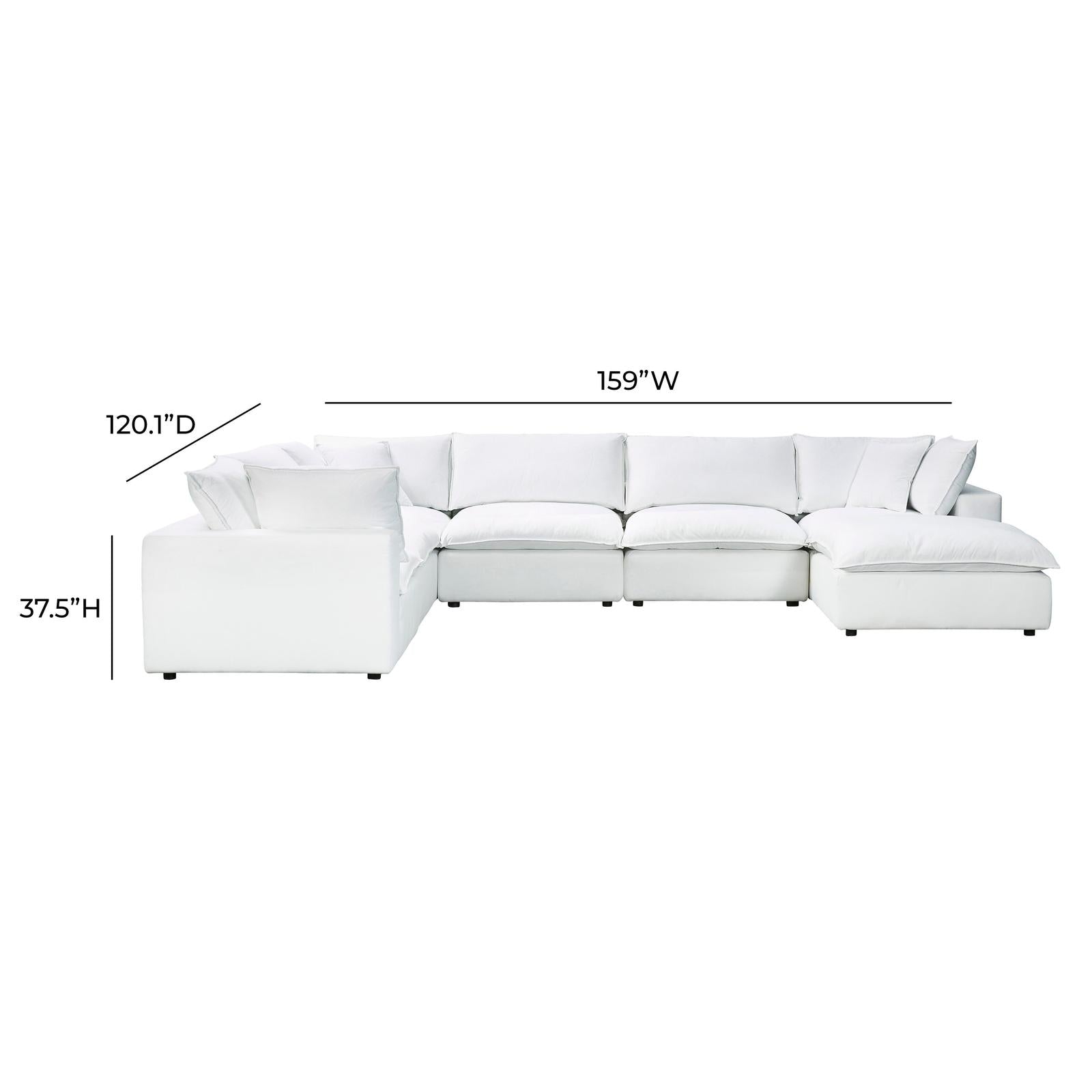 TOV Furniture Cali 7-Piece Performance Fabric Modular Large Chaise Sectional