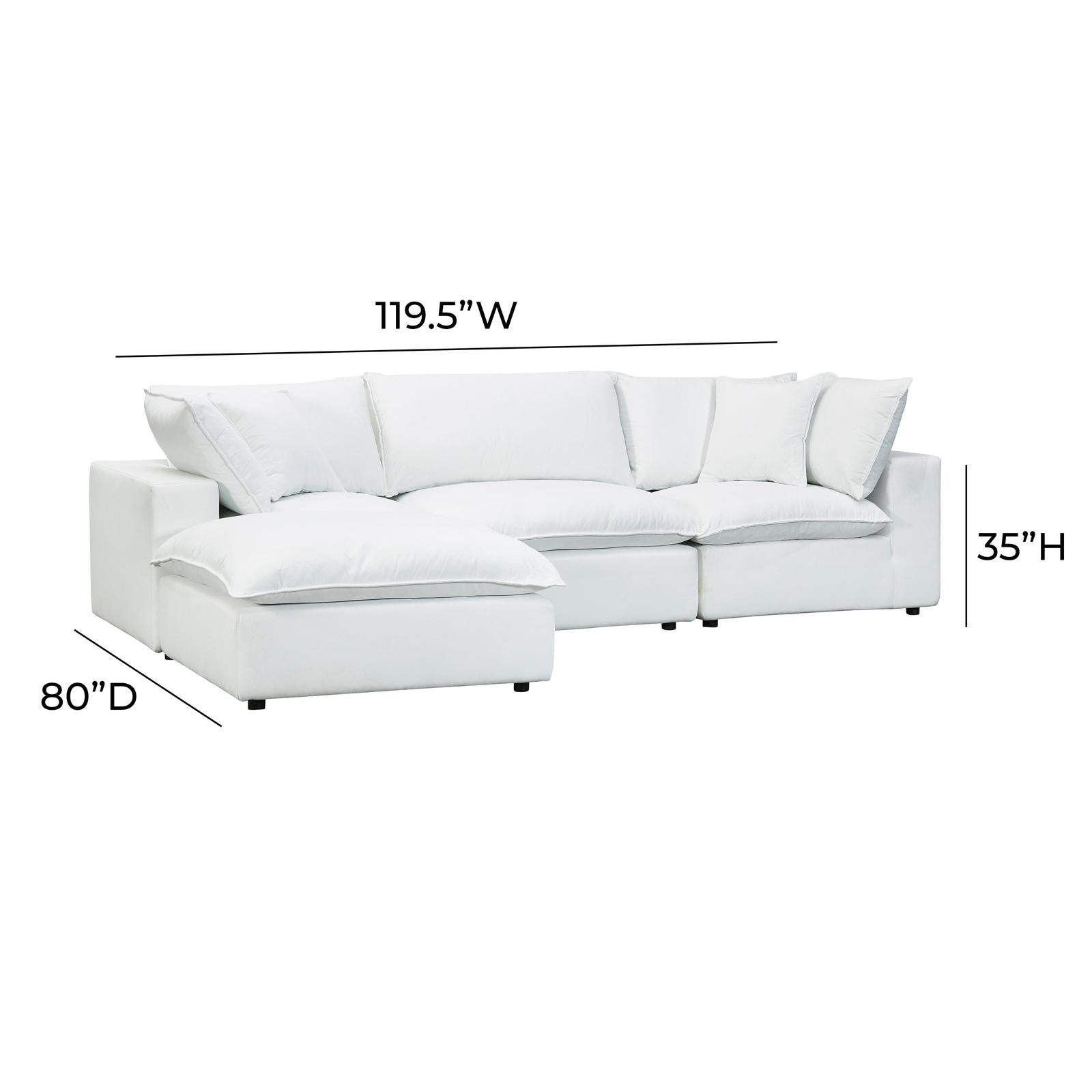 TOV Furniture Cali 4-Piece Performance Fabric Modular Sectional