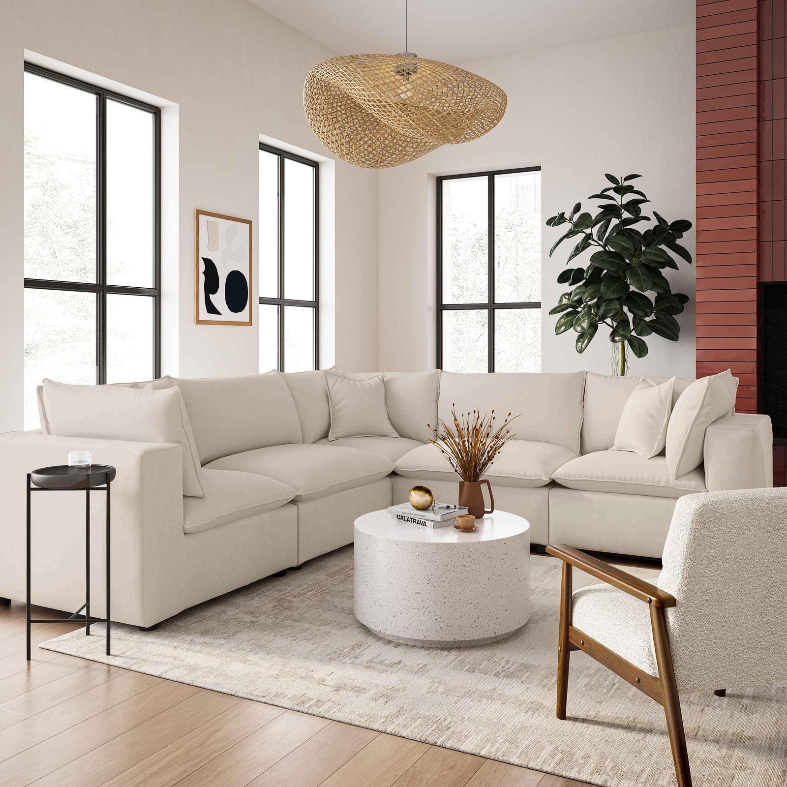 TOV Furniture Cali 5-Piece Performance Fabric Modular L-Sectional