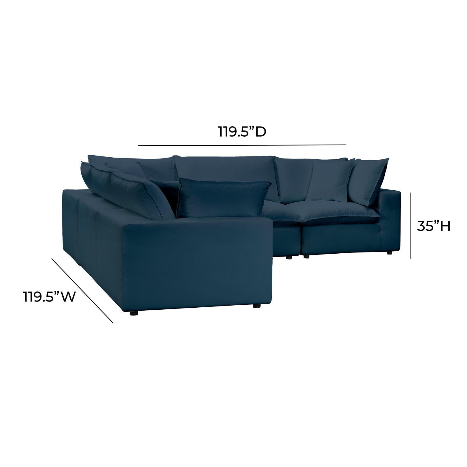 TOV Furniture Cali 5-Piece Performance Fabric Modular L-Sectional