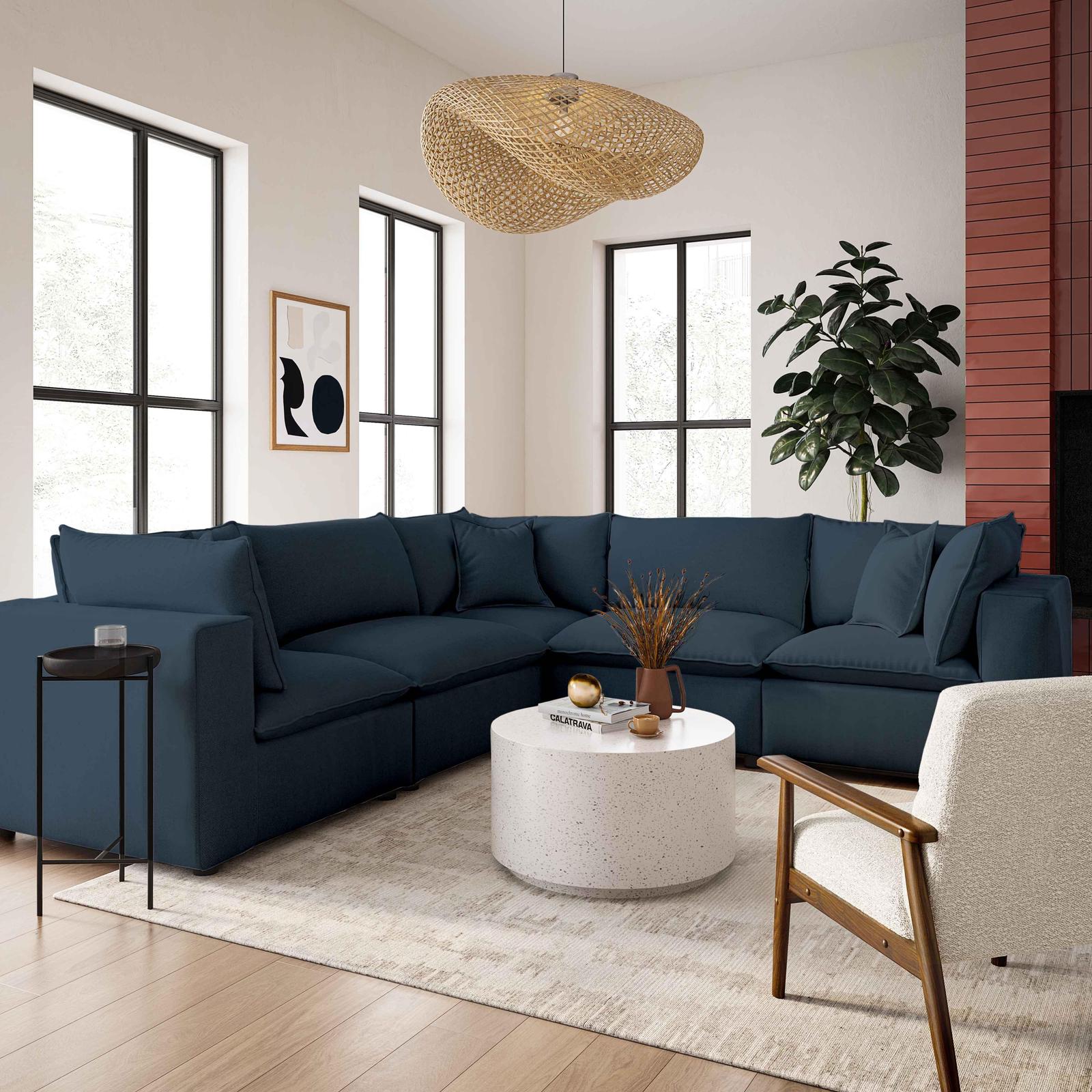 TOV Furniture Cali 5-Piece Performance Fabric Modular L-Sectional