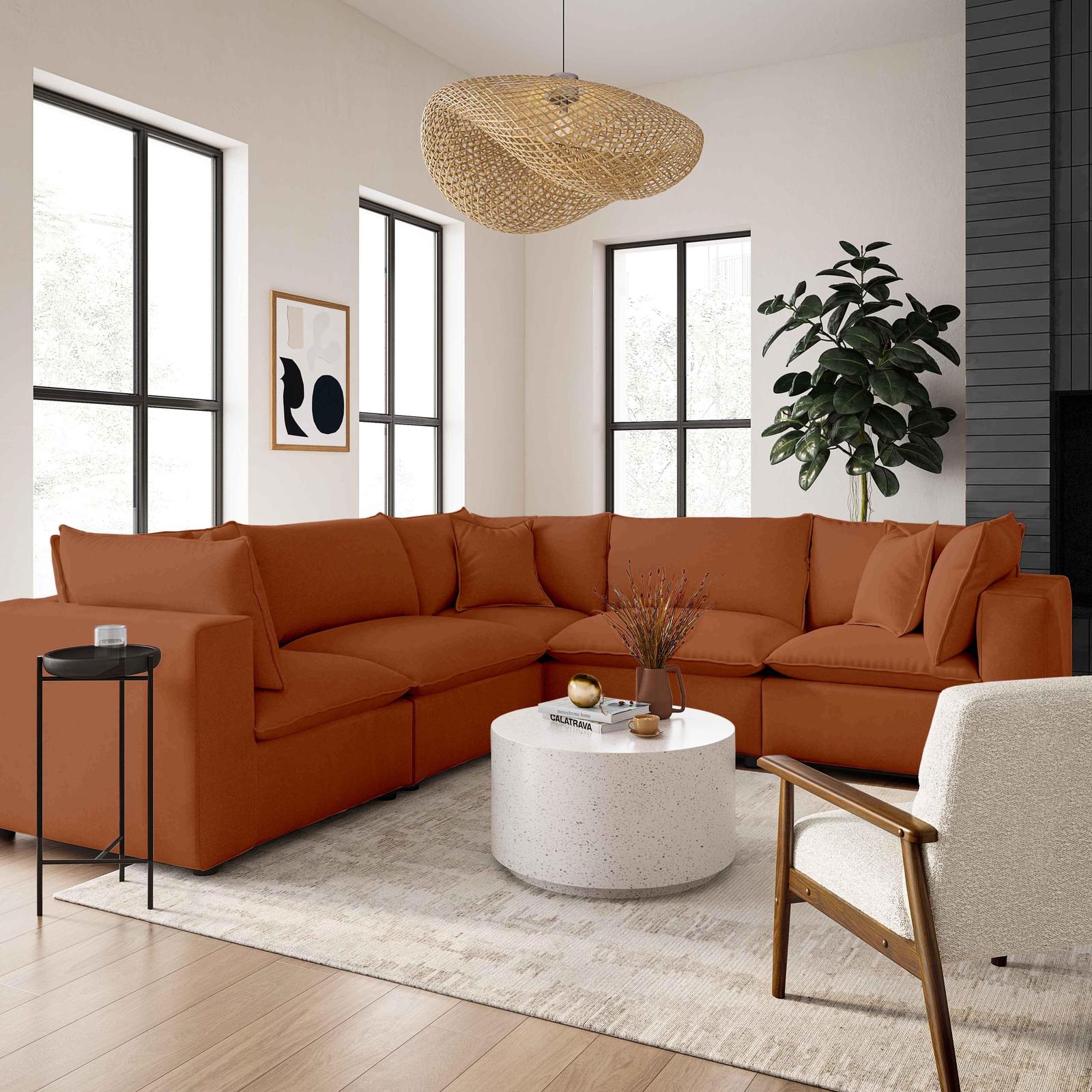TOV Furniture Cali 5-Piece Performance Fabric Modular L-Sectional